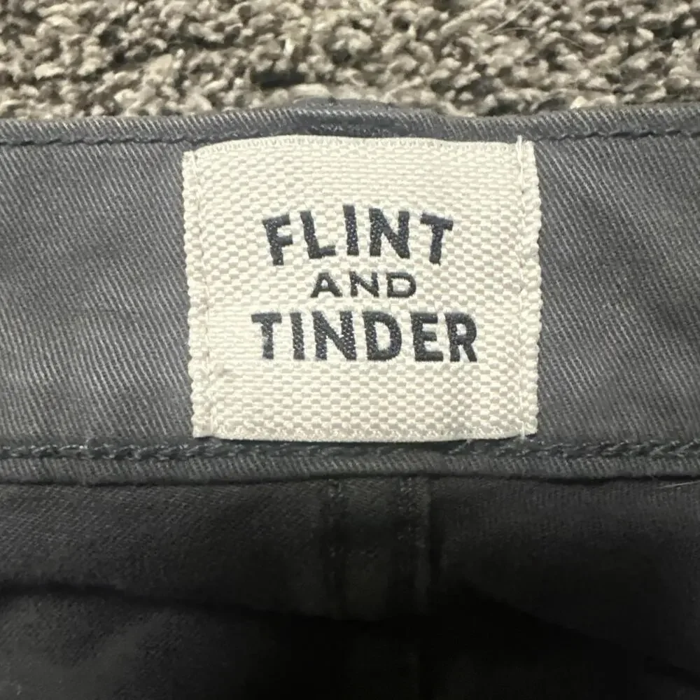 FLINT & TINDER Men’s‎ 31x30 Gray Twill Cotton Slim Fit 365 Pants READ